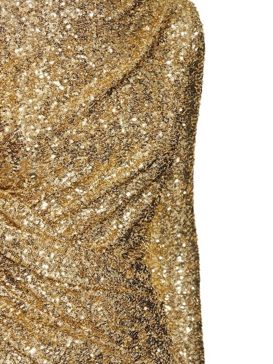 Michael Kors Collection: Sequin draped wrap dress