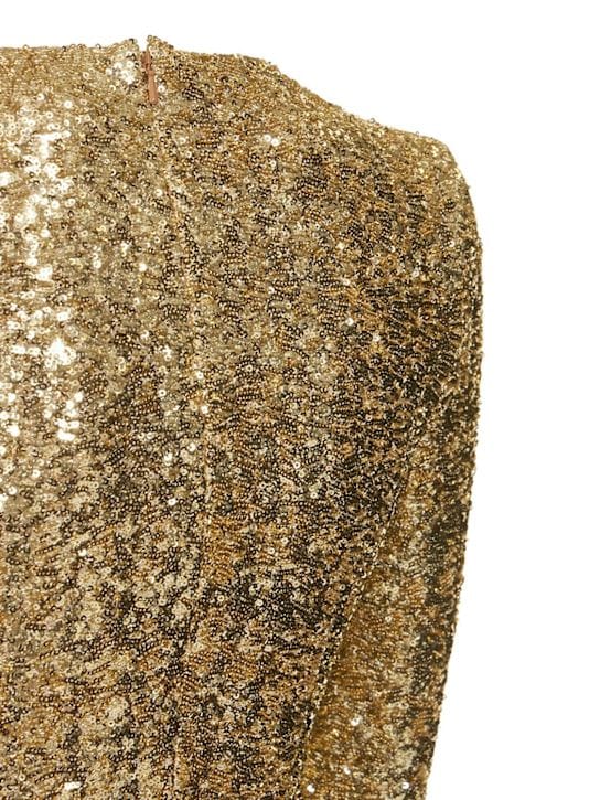 Michael Kors Collection: Sequin draped wrap dress
