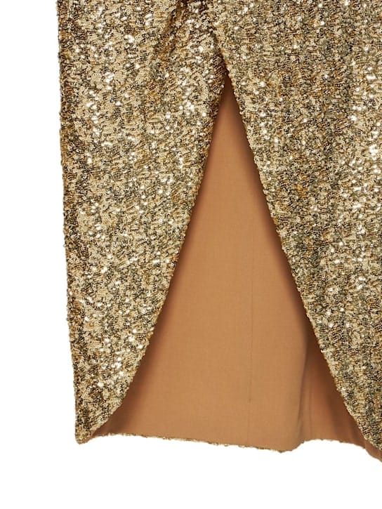 Michael Kors Collection: Sequin draped wrap dress