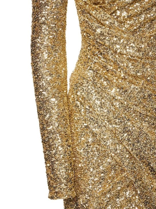 Michael Kors Collection: Sequin draped wrap dress