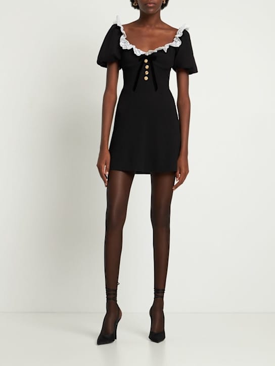 Alessandra Rich: Vestido corto de lana virgen