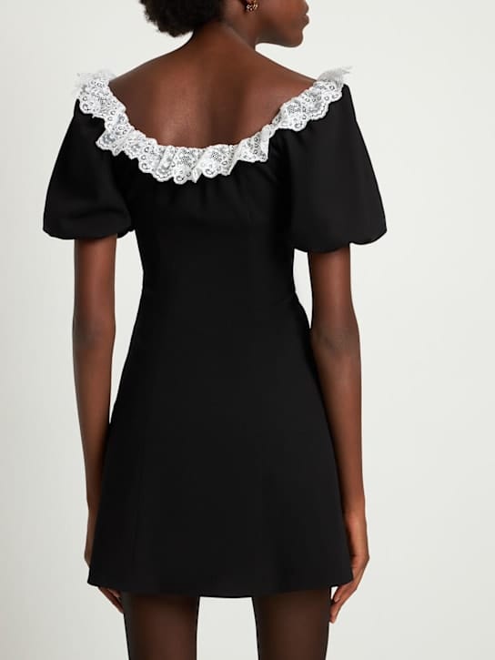 Alessandra Rich: Vestido corto de lana virgen