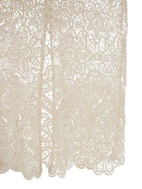 Self-portrait: Vestito midi in pizzo con scollo a V