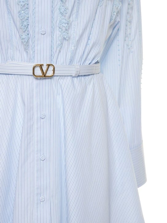 Valentino: Cotton A-line dress with belt