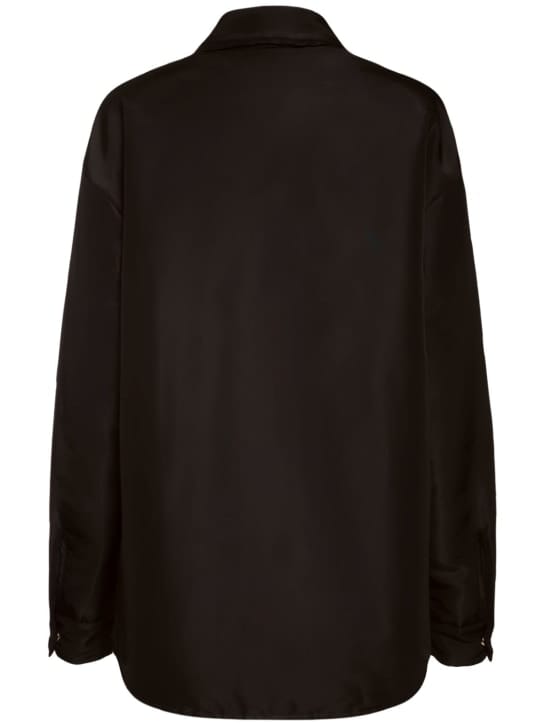 Valentino: 大廓型填充真丝罗缎衬衫