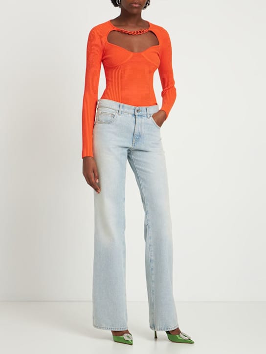 Giuseppe Di Morabito - 链条细节罗纹粘胶纤维上衣