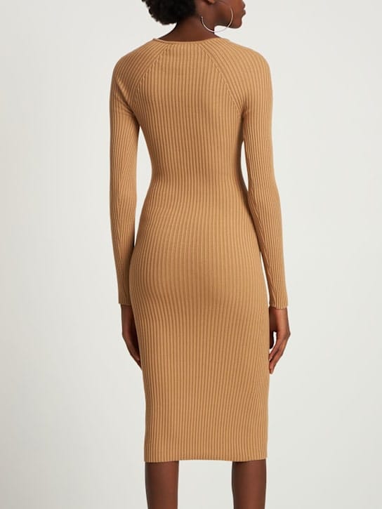 Giuseppe Di Morabito: Ribbed knit cut-out midi dress