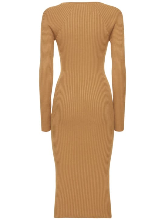 Giuseppe Di Morabito: Ribbed knit cut-out midi dress
