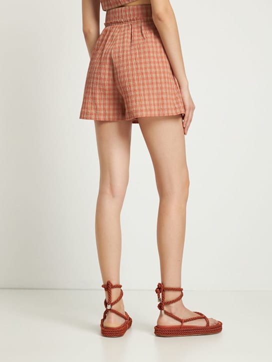 ALTUZARRA: Thor格纹泡泡纱迷你短裤