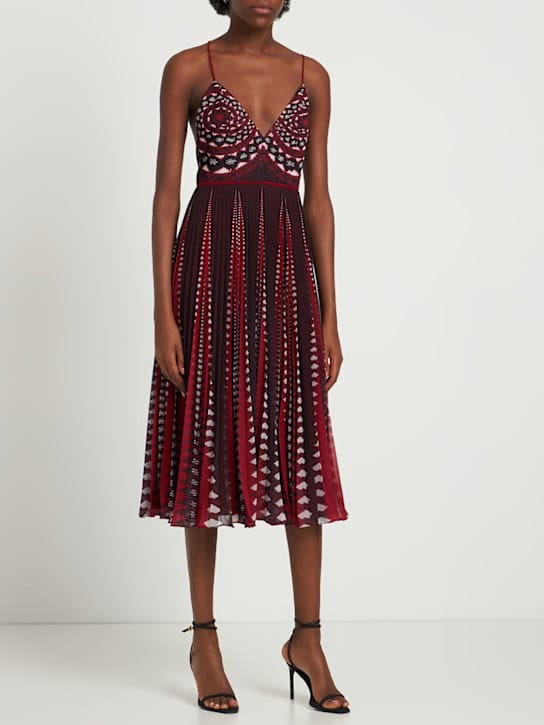 ALTUZARRA: Robe midi plissée à col V