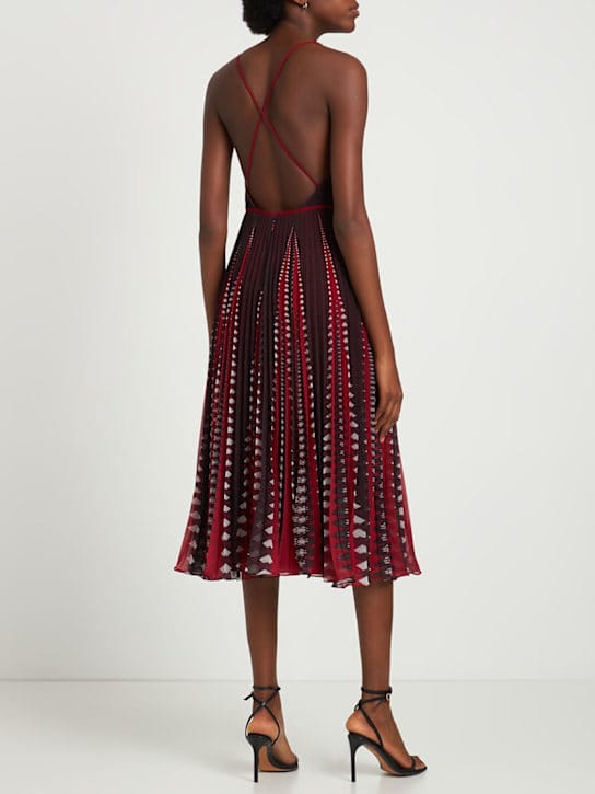 ALTUZARRA: Robe midi plissée à col V