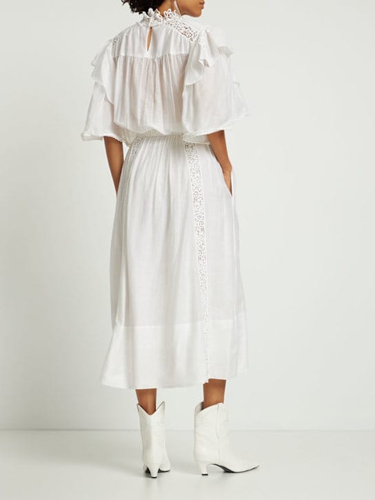 Marant Etoile: Baumwollkleid mit Spitzeneinsätzen