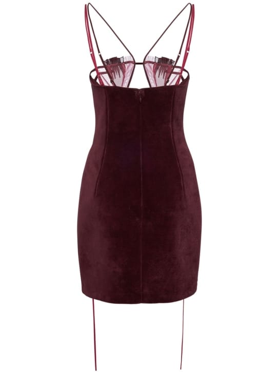 Nensi Dojaka: Velvet mini dress with cut-outs