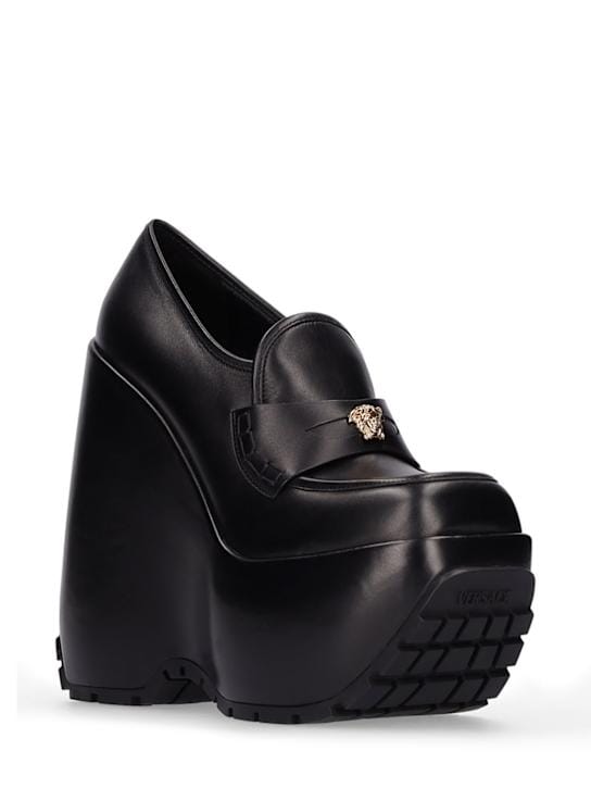 Versace: 160毫米Medusa皮革坡跟鞋