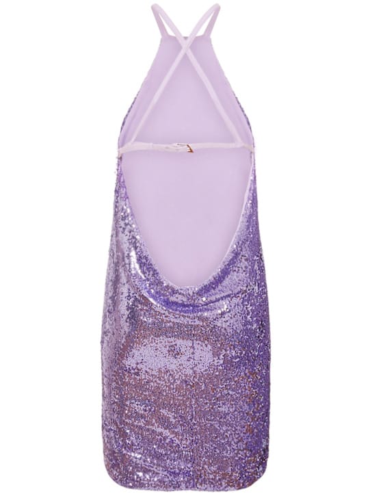 The Attico: Halterneck sequin mini dress