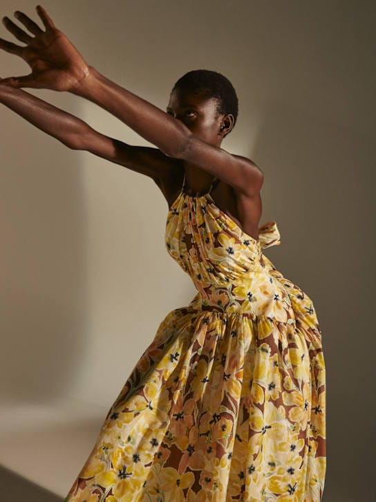 Rosie Assoulin: Vestido midi de algodón halter