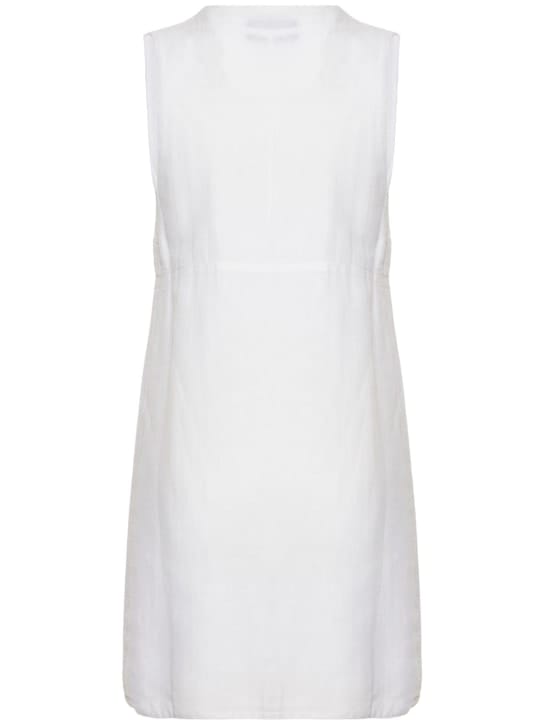 Alex Rivière Studio: Vestido corto evasé en mezcla de lino