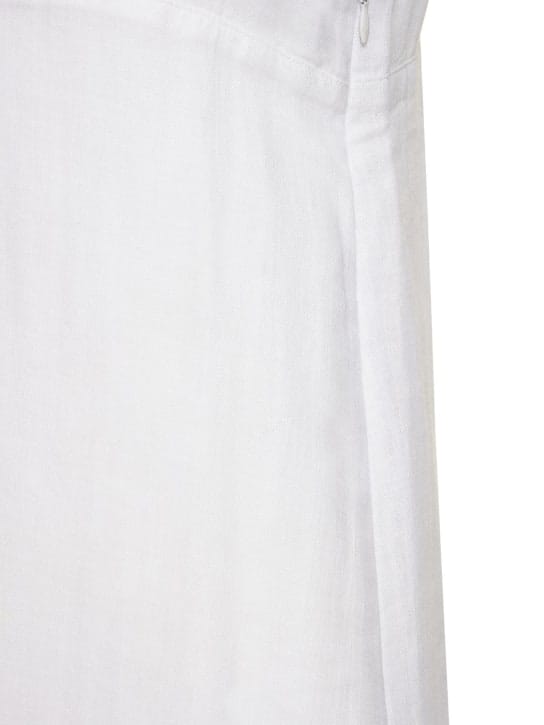 Alex Rivière Studio: Vestido corto evasé en mezcla de lino