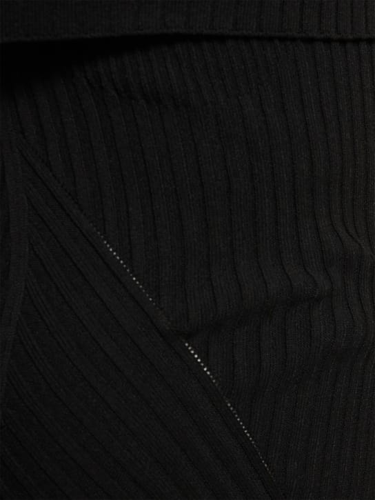 Andreadamo: Off-the-shoulder ribbed knit midi dress