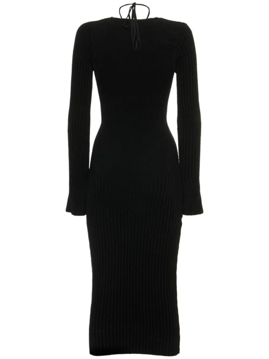 Andreadamo: Ribbed knit cut-out midi dress