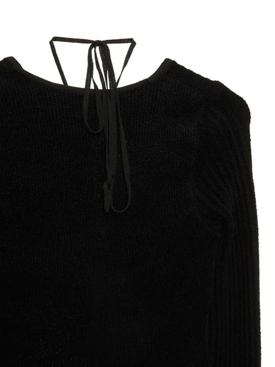 Andreadamo: Ribbed knit cut-out midi dress
