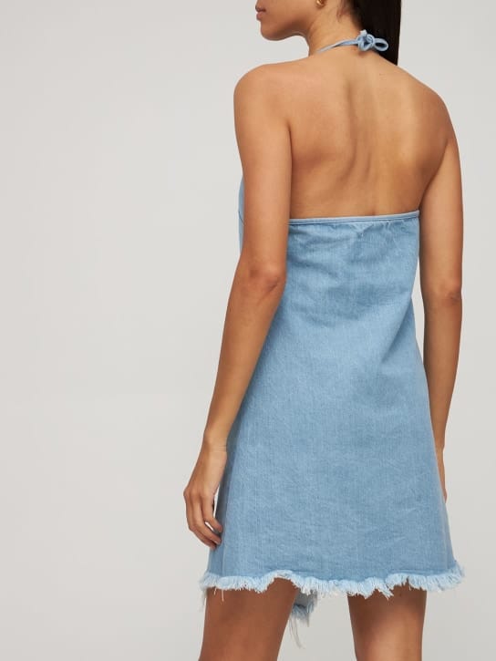 Marques'Almeida: Vestido denim con bajo deshilachado