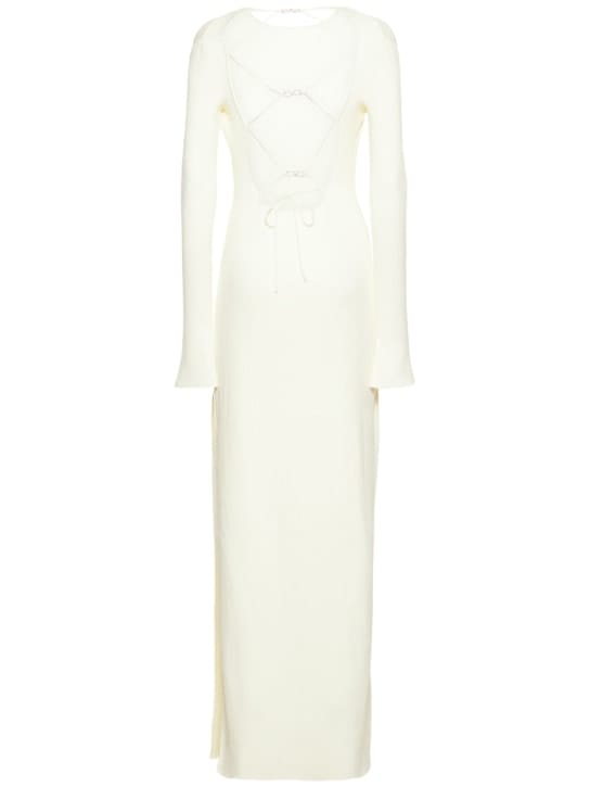 Mach & Mach: Long ribbed knit dress