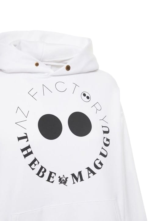 AZ FACTORY: Thebe Bagugu logo棉质平纹针织连帽卫衣