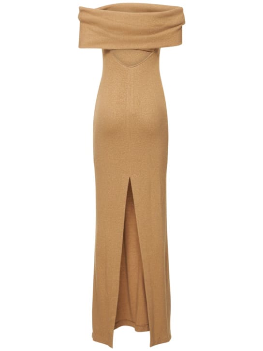 Brandon Maxwell: Maxikleid aus Rippstrick mit Wollanteil