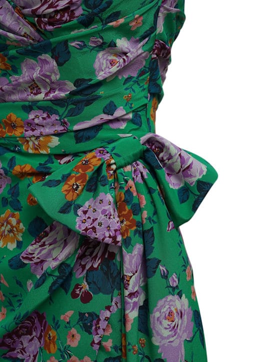 Alessandra Rich: Vestido corto de seda con drapeado
