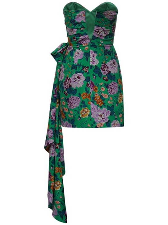 Alessandra Rich: Vestido corto de seda con drapeado