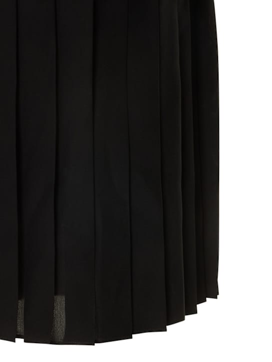 Alessandra Rich: Abito midi in lana vergine plissettato