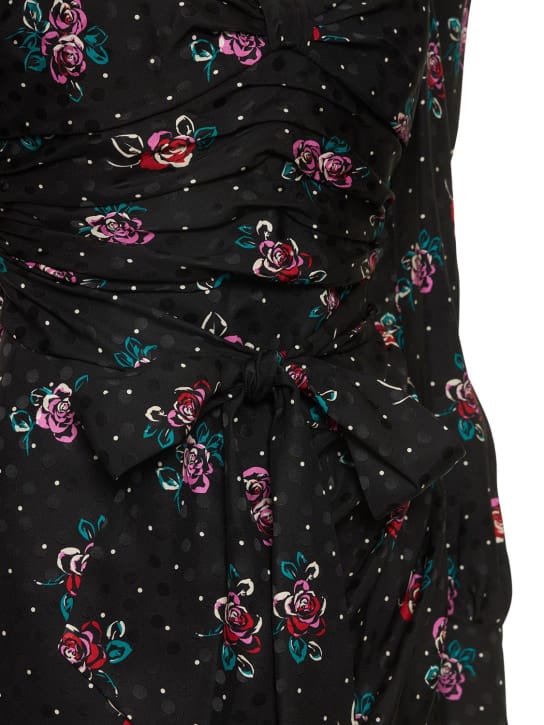 Alessandra Rich: Vestido corto de seda con mangas abullonadas