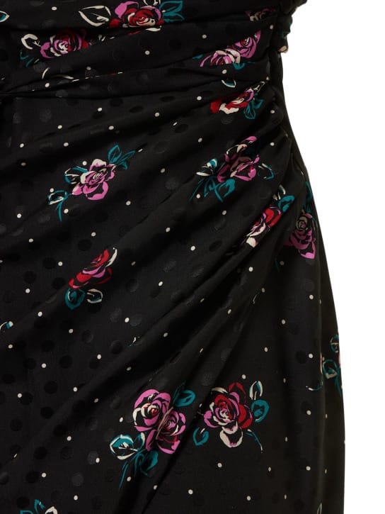 Alessandra Rich: Vestido corto de seda con mangas abullonadas
