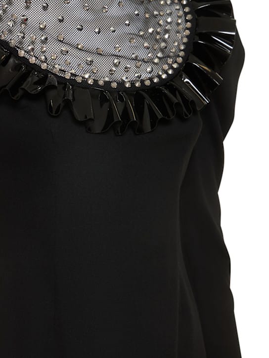 Alessandra Rich: Vestido corto de lana con cristales