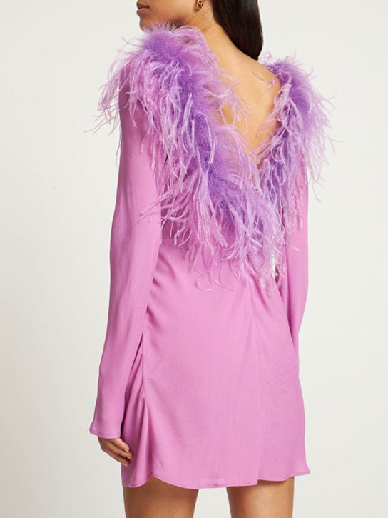 Giuseppe Di Morabito: Feather-trimmed mini dress