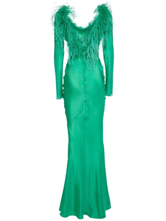 Giuseppe Di Morabito: Satin gown with feathers