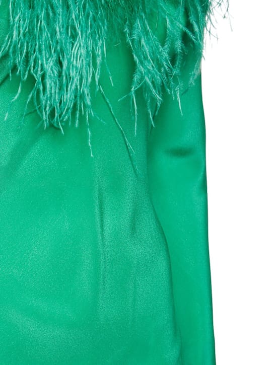 Giuseppe Di Morabito: Satin gown with feathers