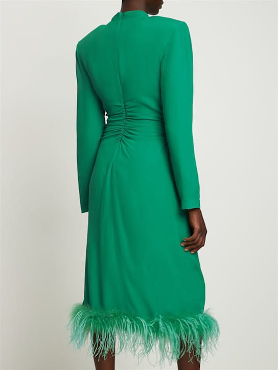 Giuseppe Di Morabito: Midi dress with feather trim