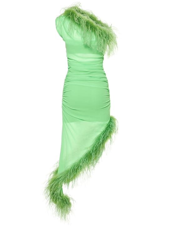 Giuseppe Di Morabito: One-shoulder dress with ostrich feathers