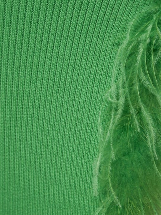 Giuseppe Di Morabito: Virgin wool maxi dress with feathers