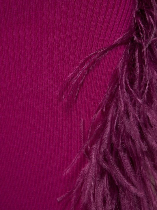 Giuseppe Di Morabito: Virgin wool maxi dress with feathers