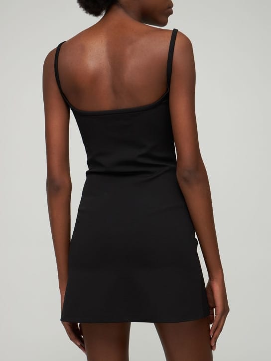 Mach & Mach: Robe courte en jersey à cristaux