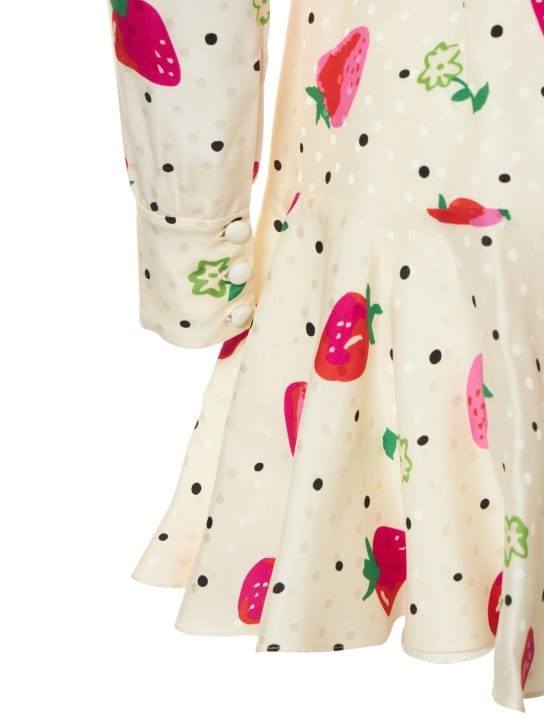 Alessandra Rich: Vestido corto de seda con volantes