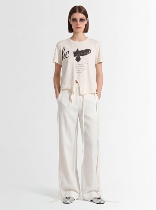 Ann Demeulemeester - Anneke蜡涂层棉质阔腿裤