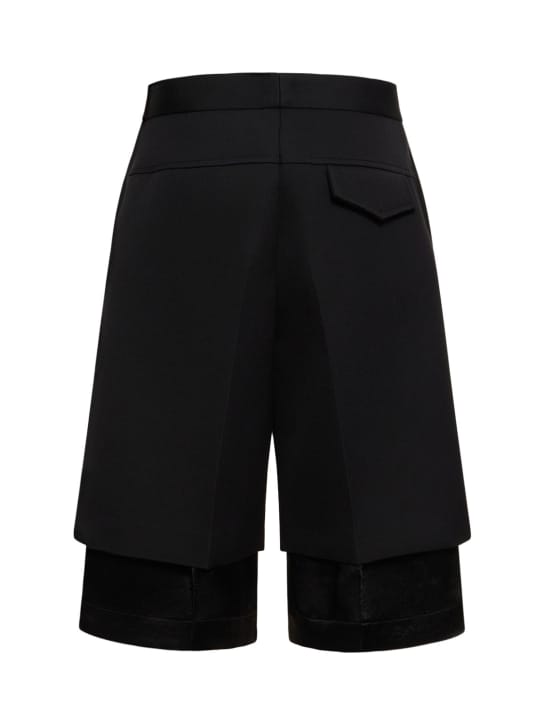 Jil Sander: 羊毛斜纹&绸缎百慕大短裤