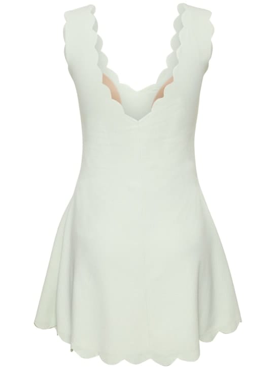Marysia: Vestido corto acampanado con festones