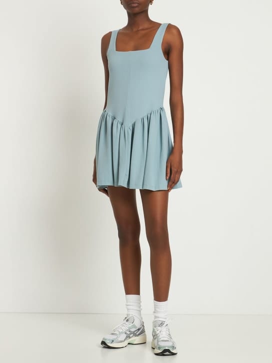 Marysia: Vestido corto acampanado elástico