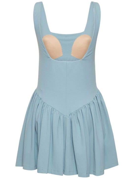 Marysia: Vestido corto acampanado elástico