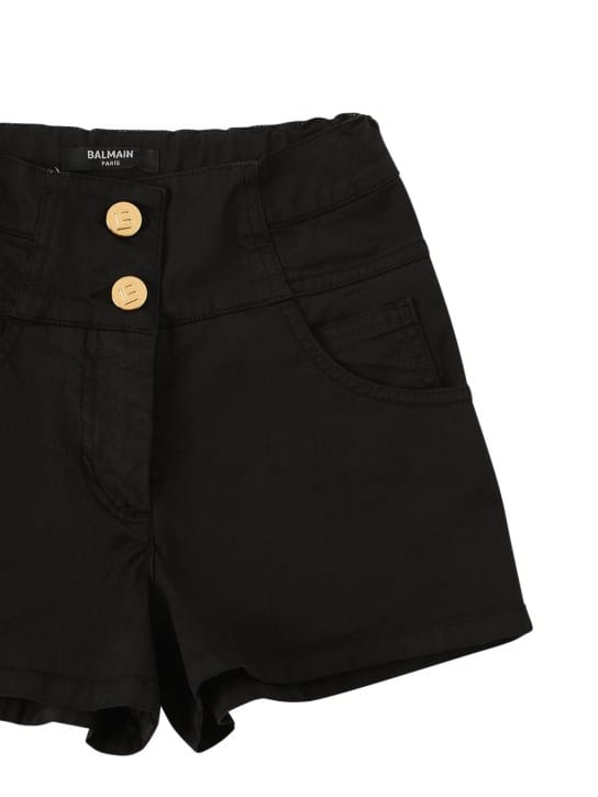 Balmain - 棉质斜纹短裤